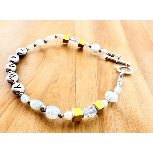 VTG Handmade Freshwater Pearl Bracelet Tammy Birthday Anniversary Toggle Closure - Picture 10 of 12